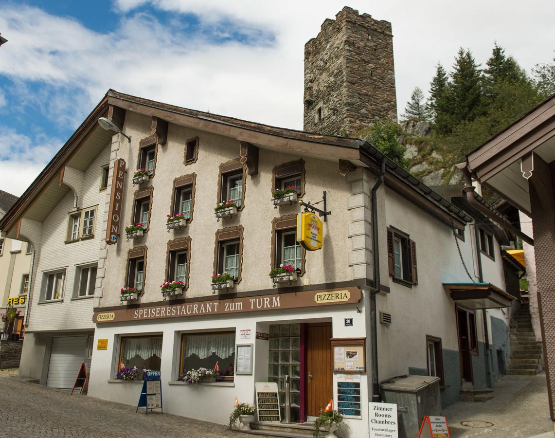 Gasthaus Pension Zum Turm Hospental Exterior foto